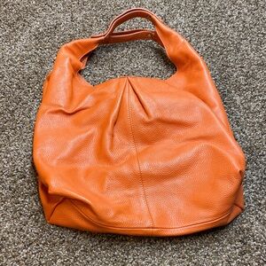 LAGGO Orange Leather Hobo Bag